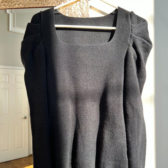 imesrun Womens Square Neck, Ruched, Long Sleeve Sweater - Picture 2 of 3